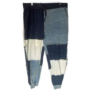 Thrill‎ Jeans Patchwork Jogger Pants Womens 2X Jeans Distressed Denim Y2K